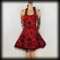 Sukienka Pin Up Punk H&amp;R S mini old school tattoo czerwona.jpg