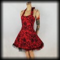 Sukienka Pin Up Punk H&amp;R S mini old school tattoo czerwona2.jpg
