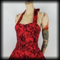 Sukienka Pin Up Punk H&amp;R S mini old school tattoo czerwona4.jpg