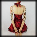 Sukienka Pin Up Punk H&amp;R S mini old school tattoo czerwona5.jpg