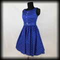 Sukienka Pin Up Hearts &amp; Roses XL niebieska w groszki2.jpg