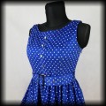 Sukienka Pin Up Hearts &amp; Roses XL niebieska w groszki4.jpg