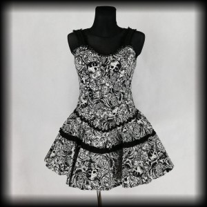 Sukienka Punk Gothic Voodoo Vixen L mini czaszki 