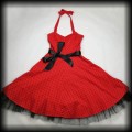 Sukienka Pin Up Hearts &amp; Roses L czerwona w groszki8.jpg