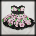 Sukienka mini Hell Bunny XL zombie unicorn różowa w groszki7.jpg