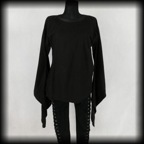 Bluzka gotycka lniania Bares M-XL rozmiar uniwersalny.jpg