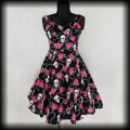 Sukienka Pin Up Punk H&amp;R XL czaszki róże.jpg