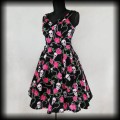 Sukienka Pin Up Punk H&amp;R XL czaszki róże2.jpg