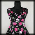 Sukienka Pin Up Punk H&amp;R XL czaszki róże3.jpg