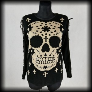 Sweter Banned S/M czaszka goth punk