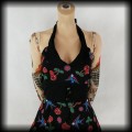 Sukienka Pin Up Punk Banned S mini old school czaszki i wisienki3.jpg