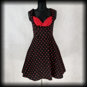 Sukienka Pin Up Lindy Bop L czarna w czerwone groszki