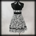 Sukienka Pin Up Punk Hearts &amp; Roses XL czaszki biało czarna5.jpg