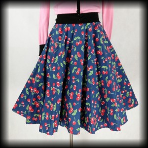 Spódnica Pin Up Hell Bunny 3XL granatowa w wisienki