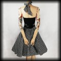 Sukienka Pin Up Rockabella S kratka vichy czarno biała5.jpg