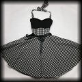 Sukienka Pin Up Rockabella S kratka vichy czarno biała6.jpg