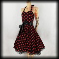 Sukienka Pin Up H&amp;R M czarna w czerwone grochy2.jpg