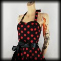 Sukienka Pin Up H&amp;R M czarna w czerwone grochy4.jpg