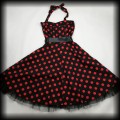 Sukienka Pin Up H&amp;R M czarna w czerwone grochy9.jpg