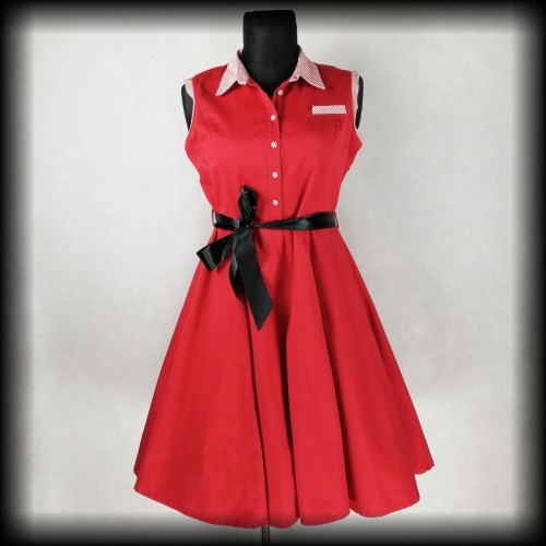 Sukienka Pin Up Collectif XXL czerwona z marynarskim twistem.jpg