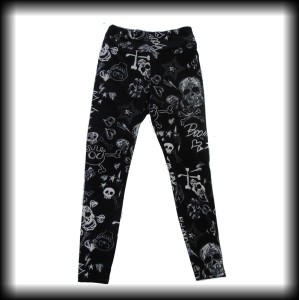 Legginsy w czaszki M pluszowe