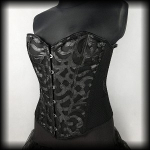 Gorset czarny XXL/3XL siateczka mesh 
