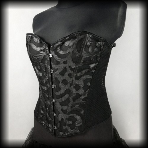 Gorset czarny XXL3XL siateczka mesh.jpg