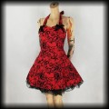 Sukienka Pin Up Punk H&amp;R S mini old school tattoo czerwona 22.jpg