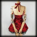Sukienka Pin Up Punk H&amp;R S mini old school tattoo czerwona 25.jpg