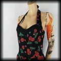 Kombinezon Pin Up Punk Banned S mini old school czaszki i wisienki4.jpg