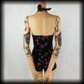 Kombinezon Pin Up Punk Banned S mini old school czaszki i wisienki5.jpg