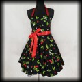 Sukienka Pin Up Hearts &amp; Roses XL wisienki wiązana na szyi.jpg