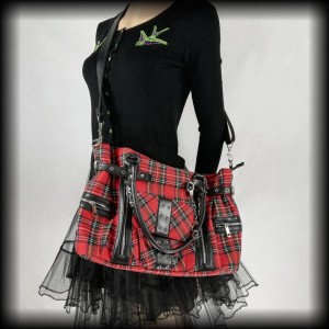 Torba Banned szkocka krata czaszki punk alternative