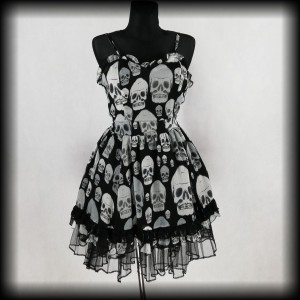 Sukienka Punk Gothic Tripp L mini czaszki 