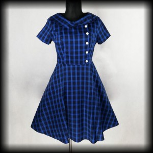 Sukienka Retro XL niebieska kratka