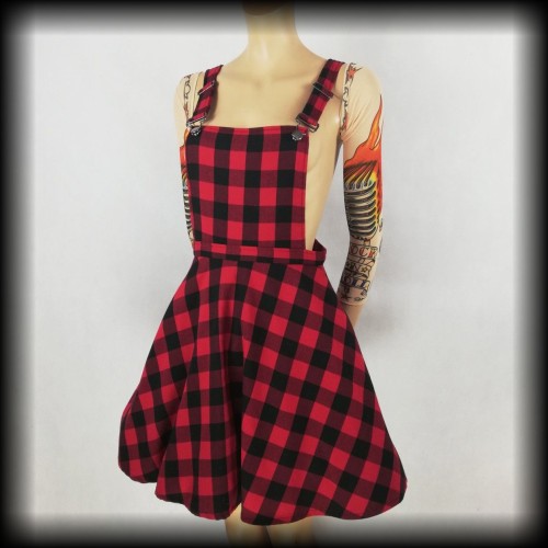 Spódnica Hot Topic M kratka retro ogrodniczka.jpg