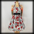 Sukienka Pin Up Punk czaszki i róże S Black Roses popielata NOWA.jpg