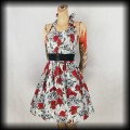 Sukienka Pin Up Punk czaszki i róże S Black Roses popielata NOWA2.jpg