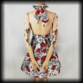 Sukienka Pin Up Punk czaszki i róże S Black Roses popielata NOWA5.jpg