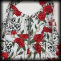 Sukienka Pin Up Punk czaszki i róże S Black Roses popielata NOWA91.jpg