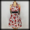 Sukienka Pin Up Punk czaszki i róże M Black Roses różowa.jpg