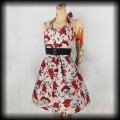 Sukienka Pin Up Punk czaszki i róże M Black Roses różowa2.jpg