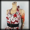 Sukienka Pin Up Punk czaszki i róże M Black Roses różowa4.jpg