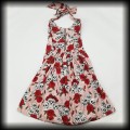Sukienka Pin Up Punk czaszki i róże M Black Roses różowa91.jpg