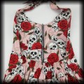 Sukienka Pin Up Punk czaszki i róże M Black Roses różowa92.jpg