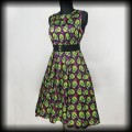 Sukienka Pin Up Psychobilly Lady Vintage XXL3XL zombie czaszki2.jpg