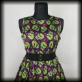Sukienka Pin Up Psychobilly Lady Vintage XXL3XL zombie czaszki3.jpg