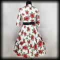 Sukienka Pin Up Hell Bunny XL biała w kwiaty5.jpg