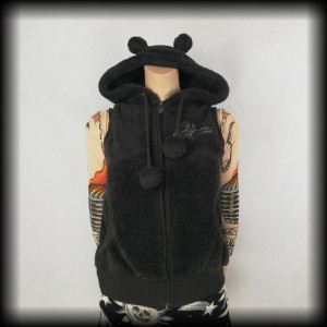 Futrzana kamizelka z uszkami S