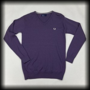 Sweter Fred Perry wełniany M fiolet